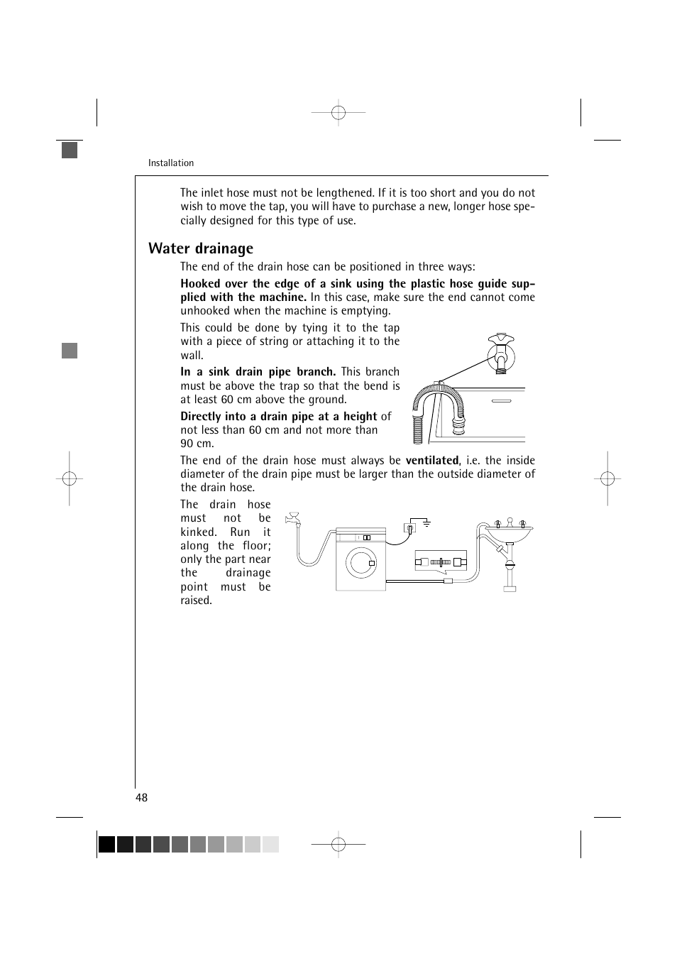Water drainage | AEG LAVAMAT 12710 User Manual | Page 48 / 49