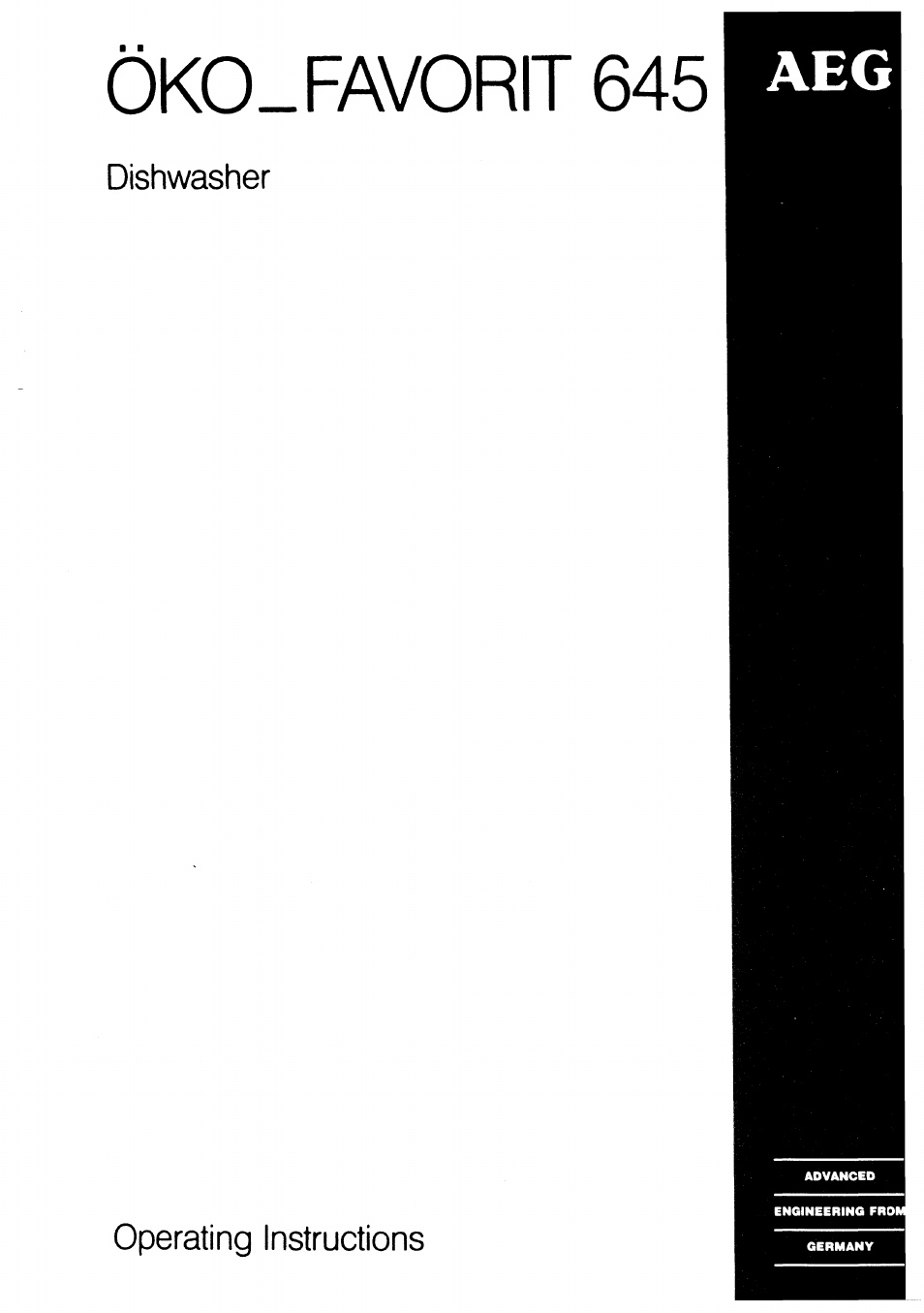 AEG OKO Favorit 645 User Manual | 24 pages