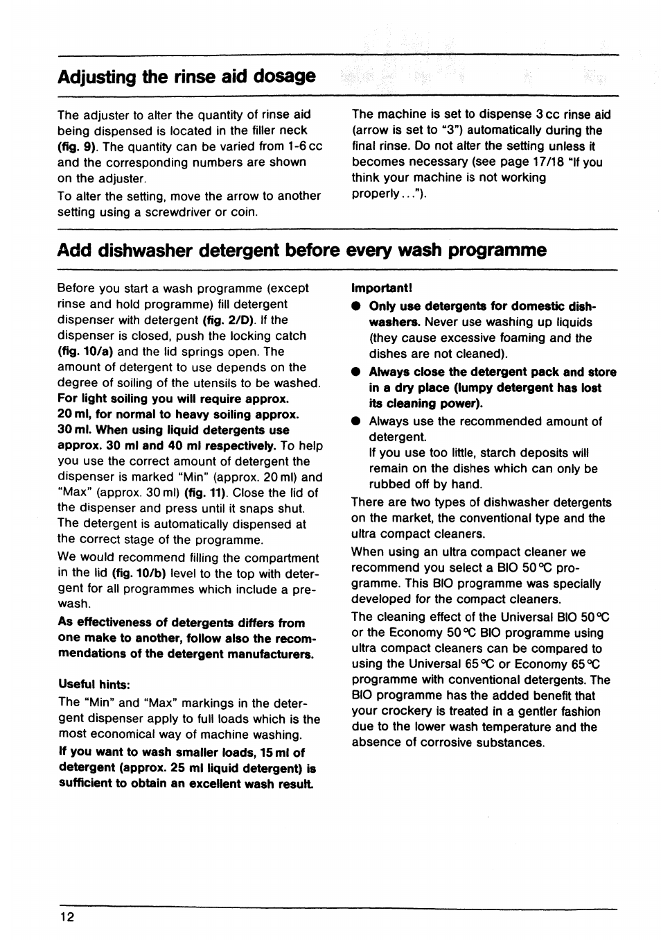 Adjusting the rinse aid dosage | AEG OKO Favorit 645 User Manual | Page 12 / 24