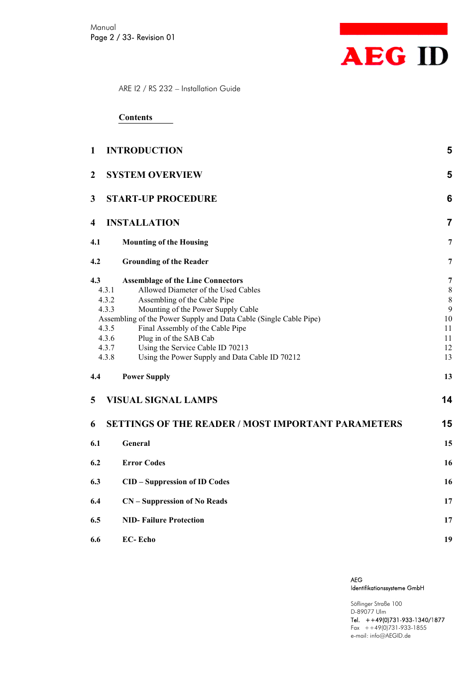 AEG COMPACT READER ARE I2 User Manual | Page 2 / 33