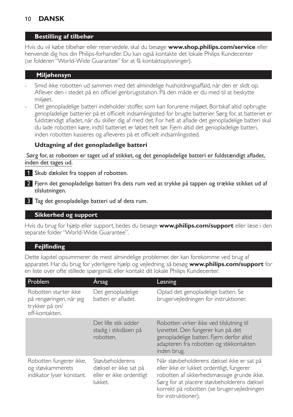 Philips Robot aspirador User Manual | Page 10 / 52