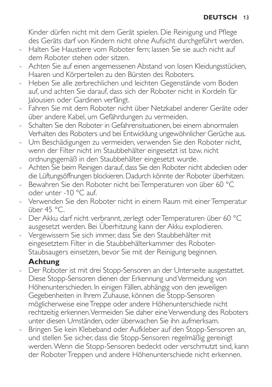 Philips Robot aspirador User Manual | Page 13 / 52