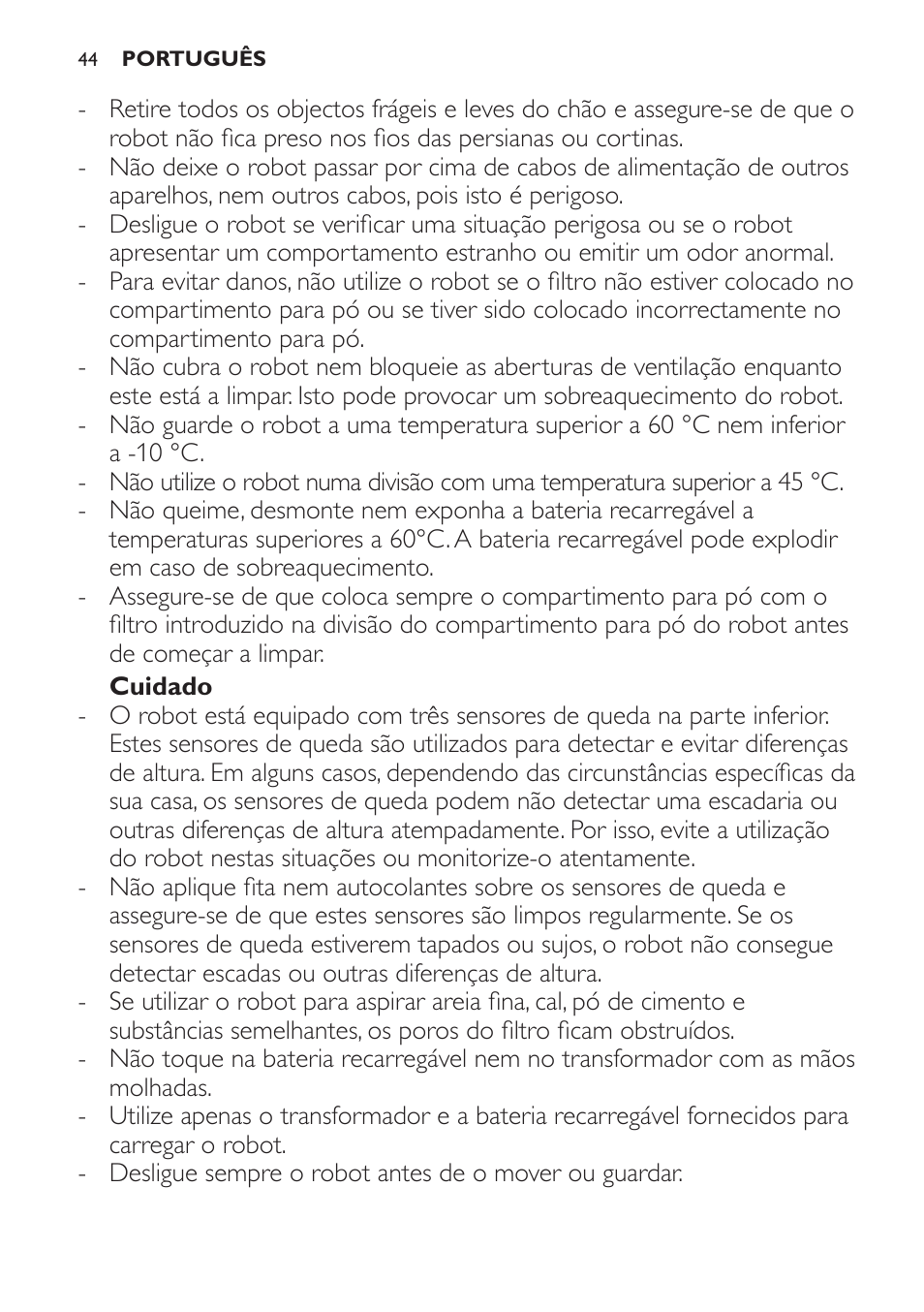 Philips Robot aspirador User Manual | Page 44 / 52