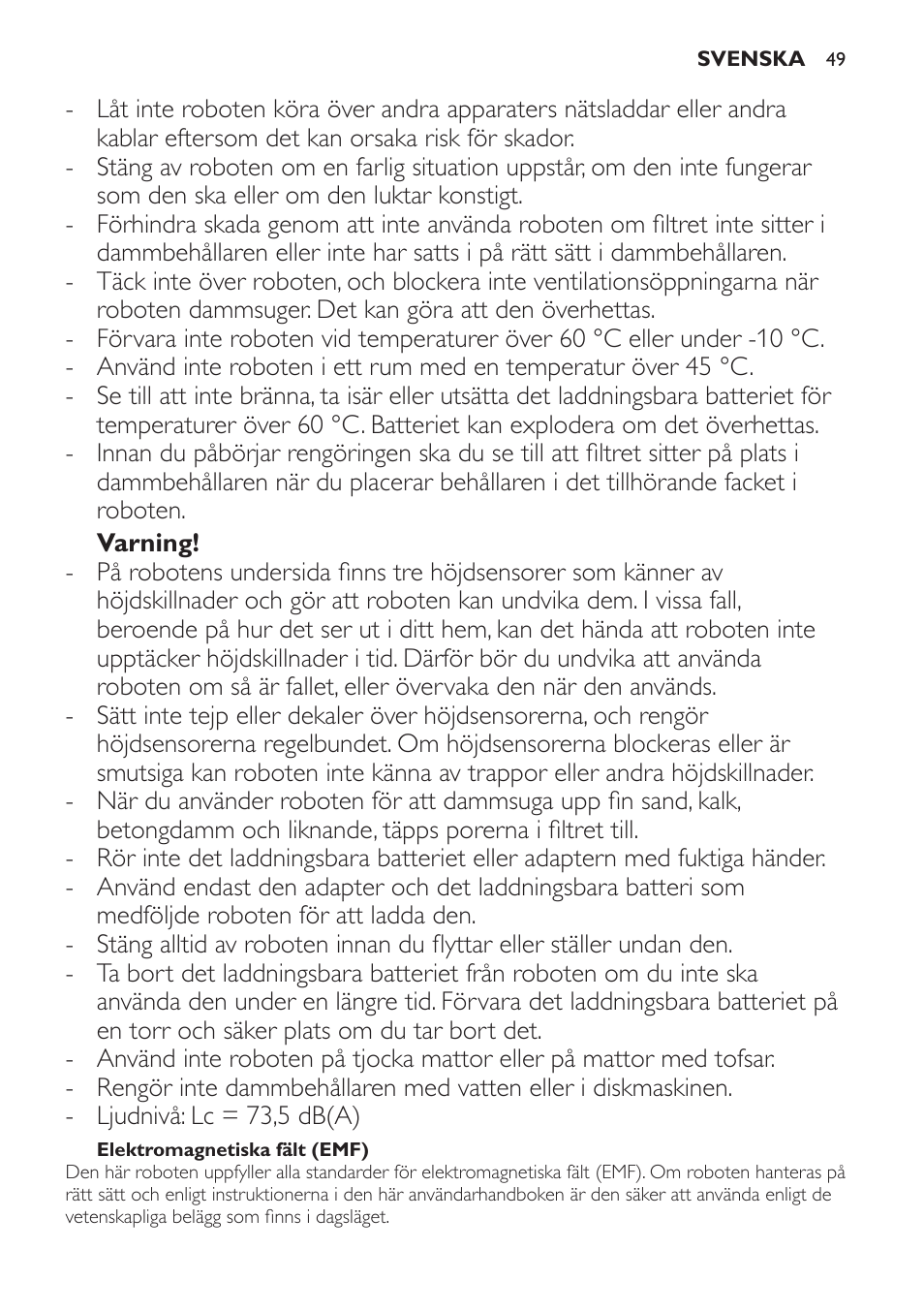 Philips Robot aspirador User Manual | Page 49 / 52