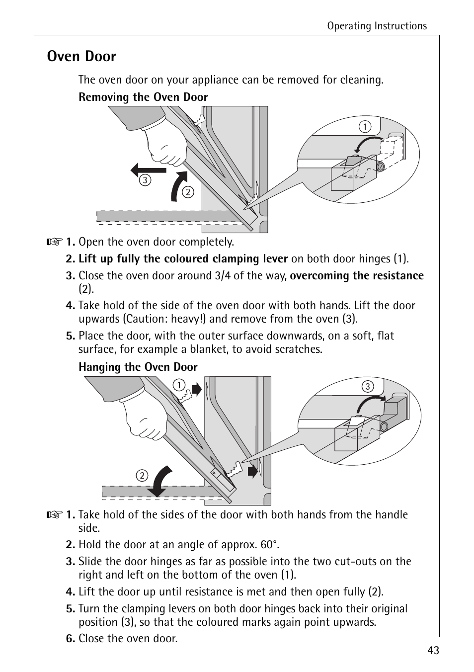 Oven door | AEG COMPETENCE B 4100 User Manual | Page 43 / 60