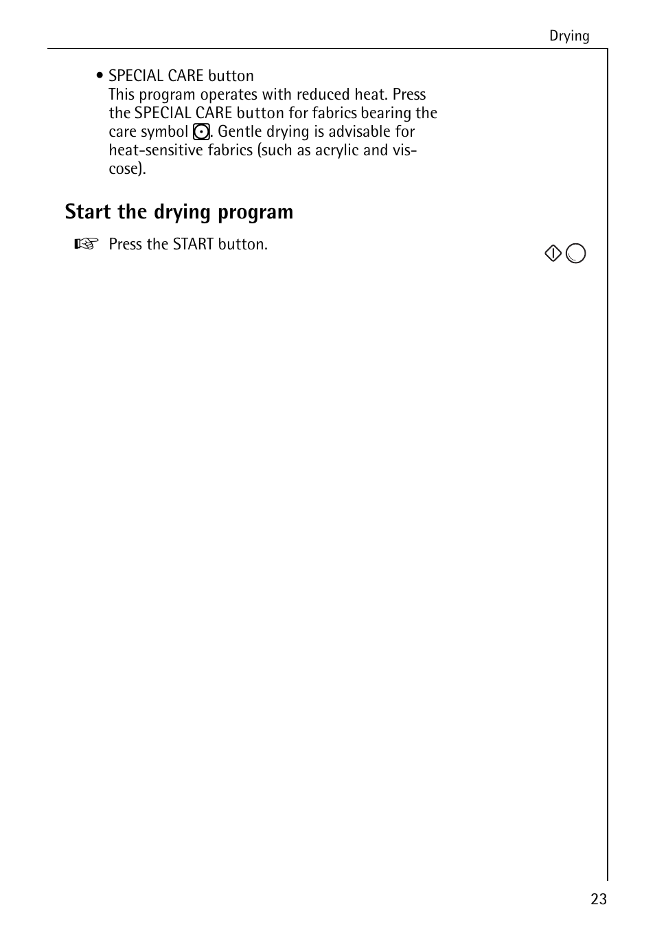 Start the drying program | AEG LAVATHERM 33600 User Manual | Page 23 / 40