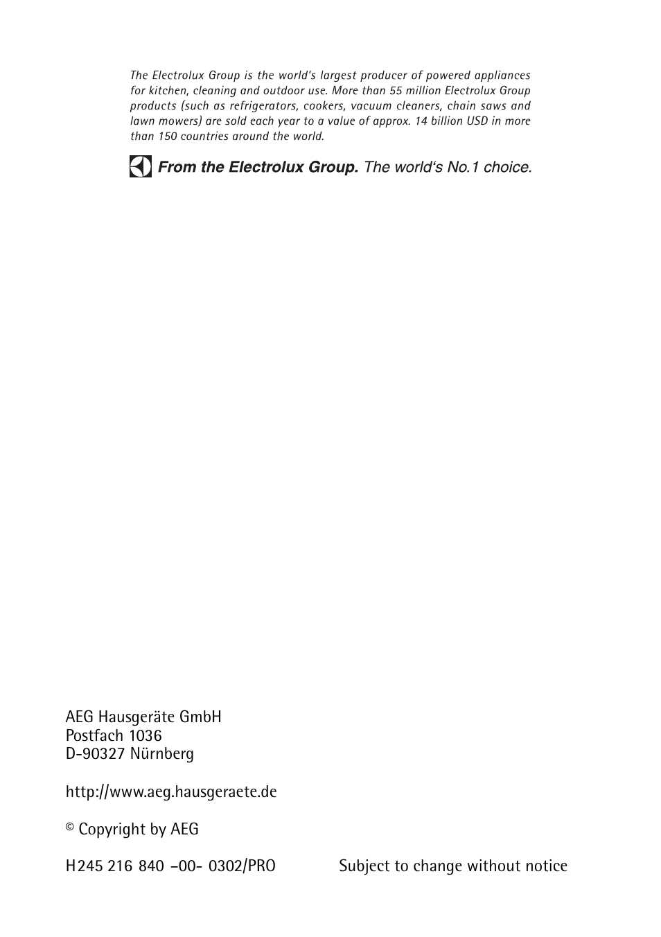 AEG LAVATHERM 33600 User Manual | Page 40 / 40