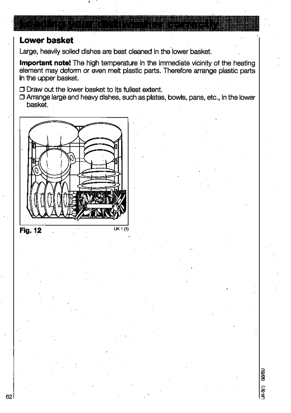 Lower basket | AEG OKO FAVORIT 3130 User Manual | Page 22 / 40