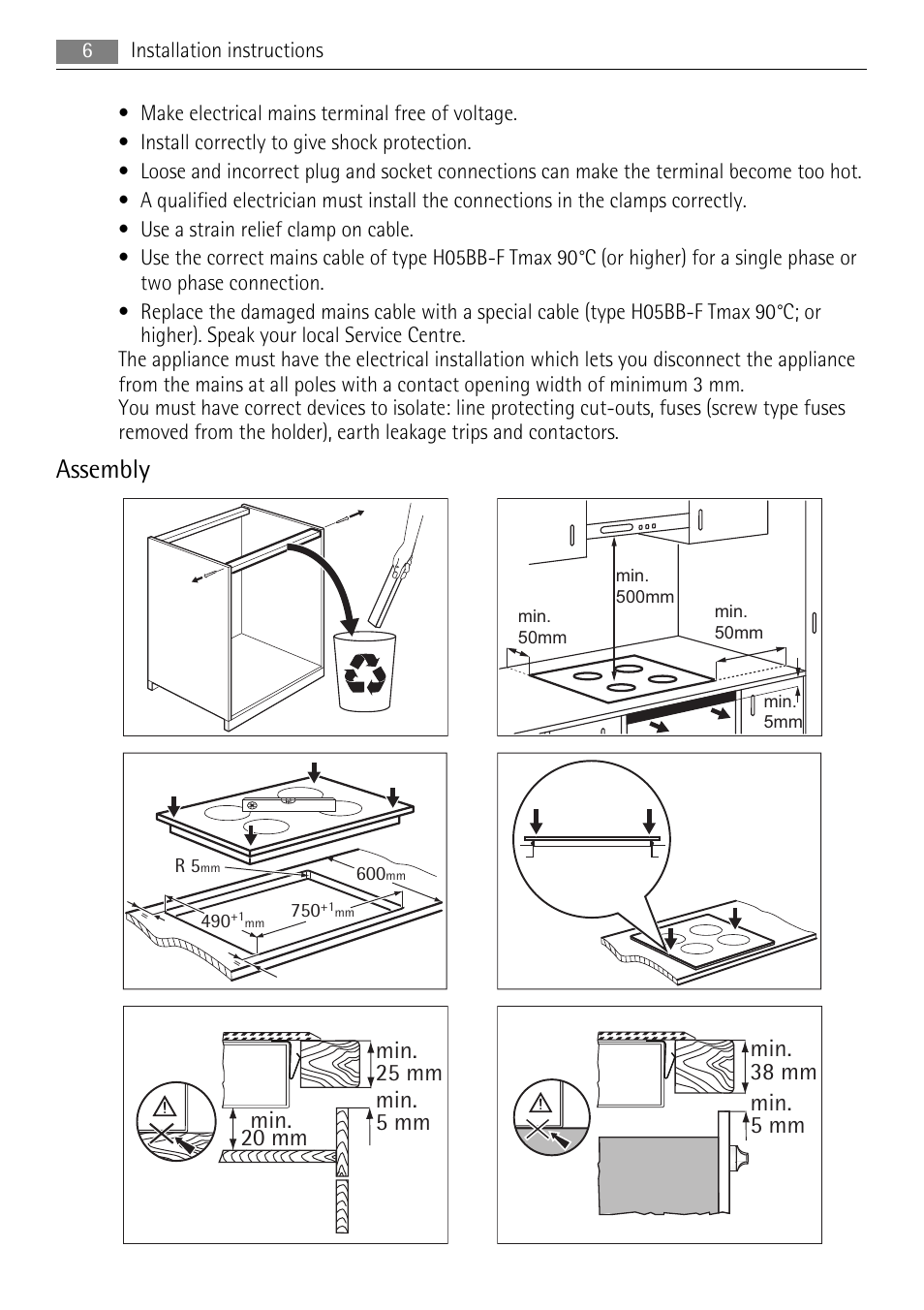 Assembly | AEG HK854220FB User Manual | Page 6 / 20