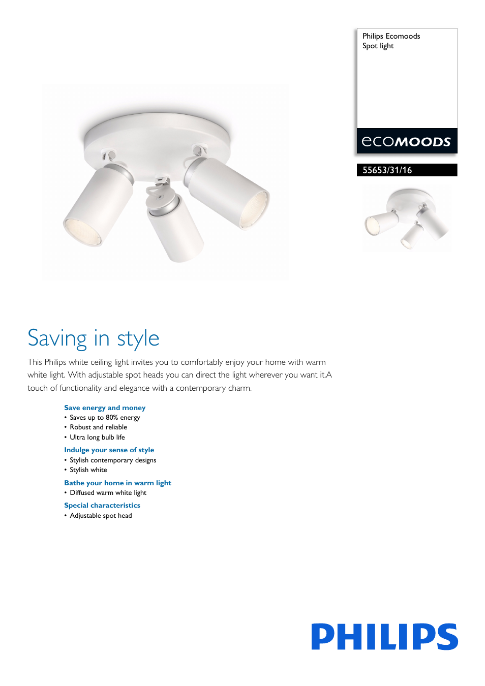 Philips Ecomoods Foco User Manual | 2 pages