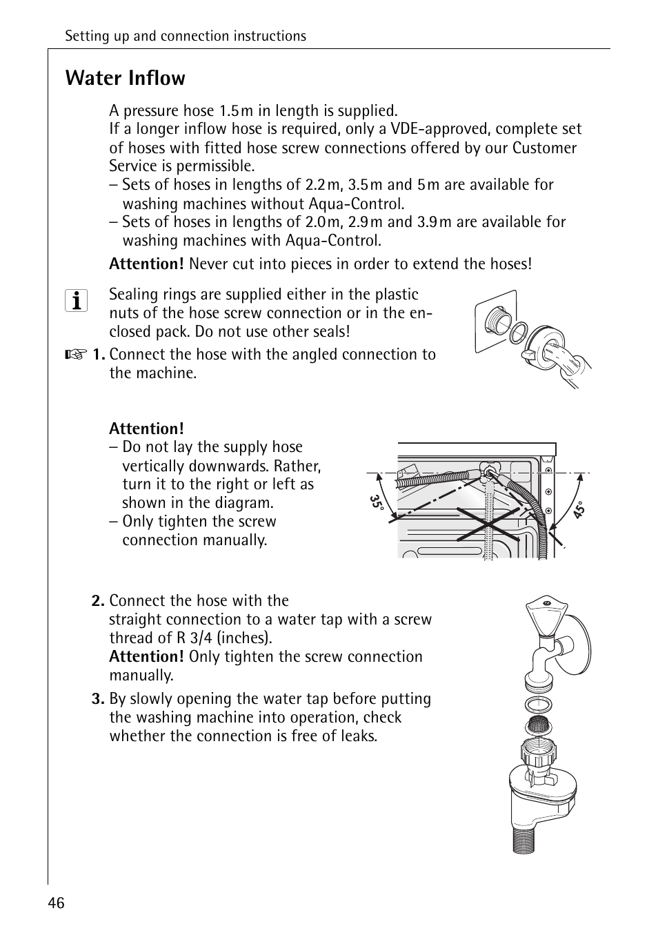 Water inflow | AEG 7200 User Manual | Page 46 / 56