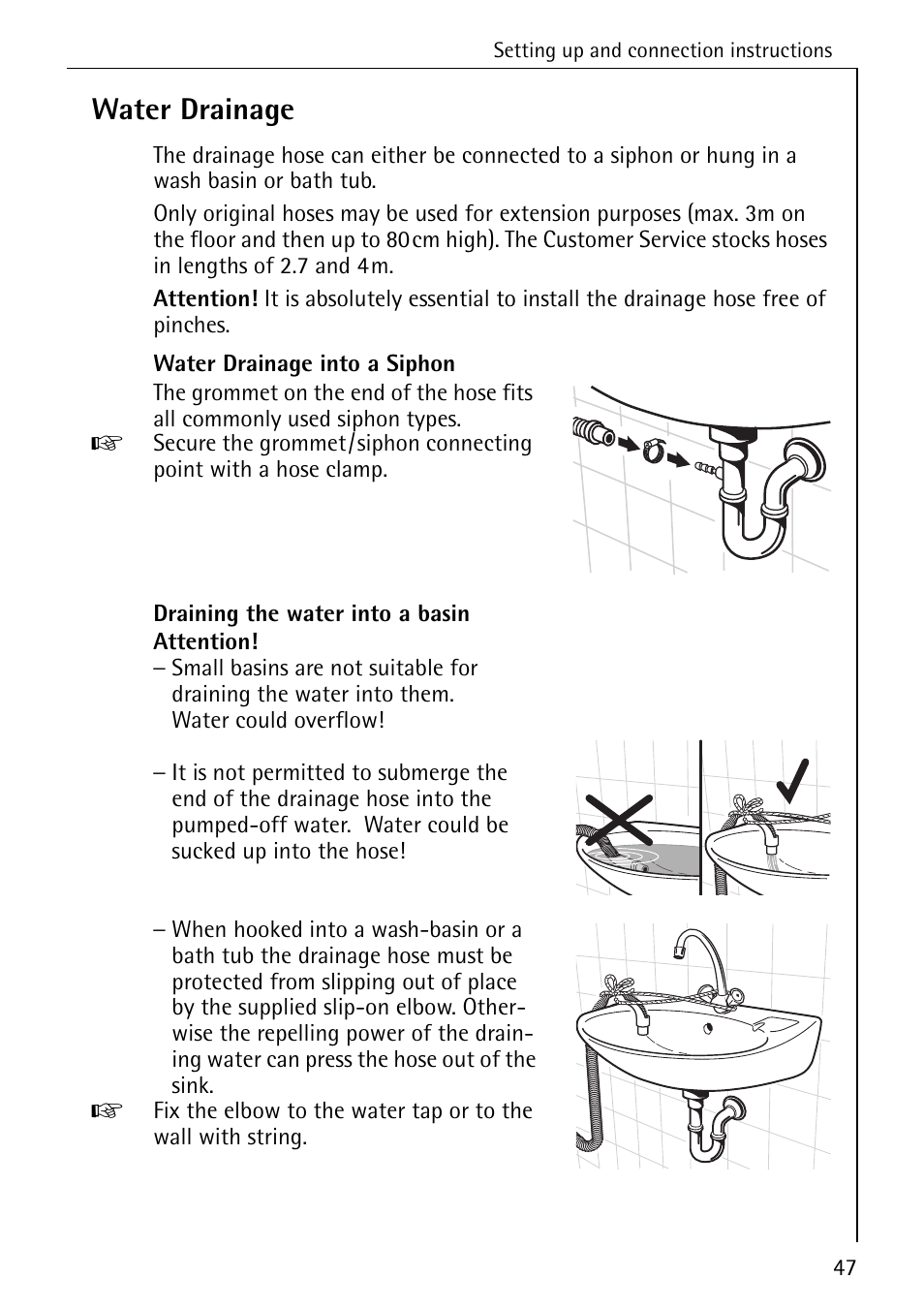 Water drainage | AEG 7200 User Manual | Page 47 / 56