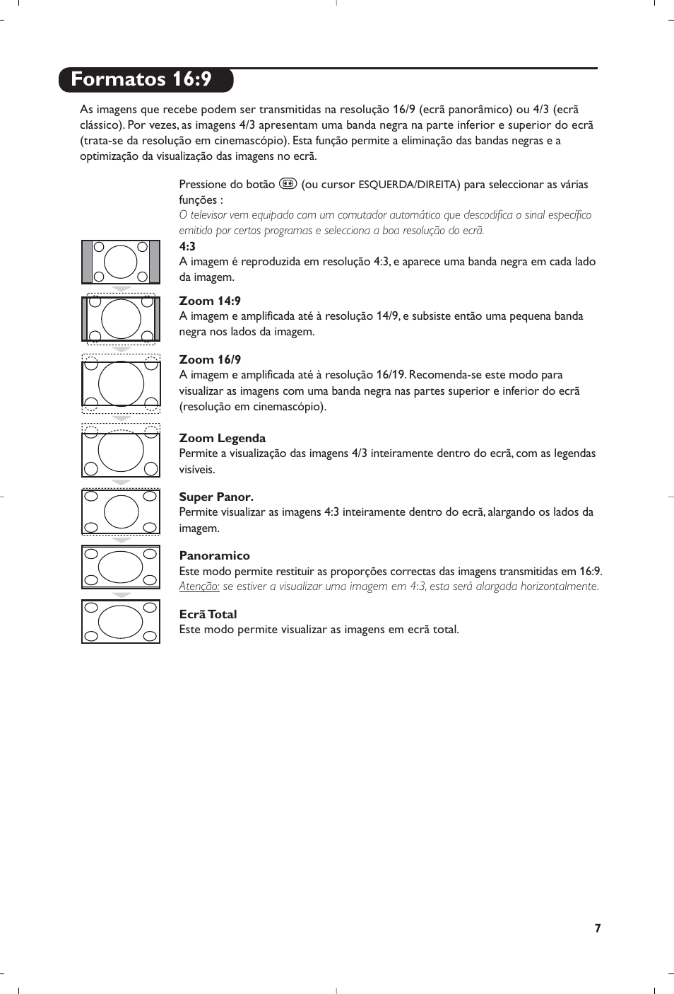 Formatos 16:9 | Philips Streamium Flat TV User Manual | Page 129 / 136