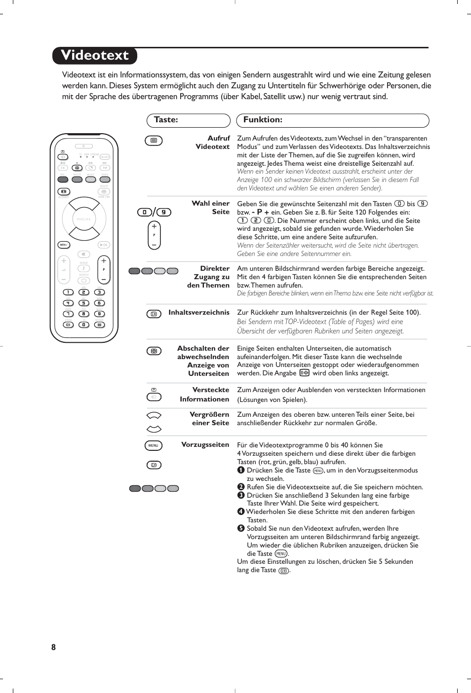 Videotext, У т с | Philips Streamium Flat TV User Manual | Page 46 / 136