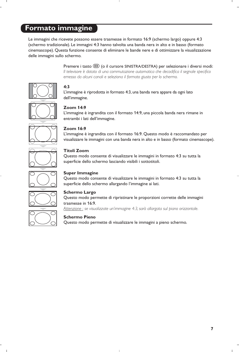 Formato immagine | Philips Streamium Flat TV User Manual | Page 57 / 136