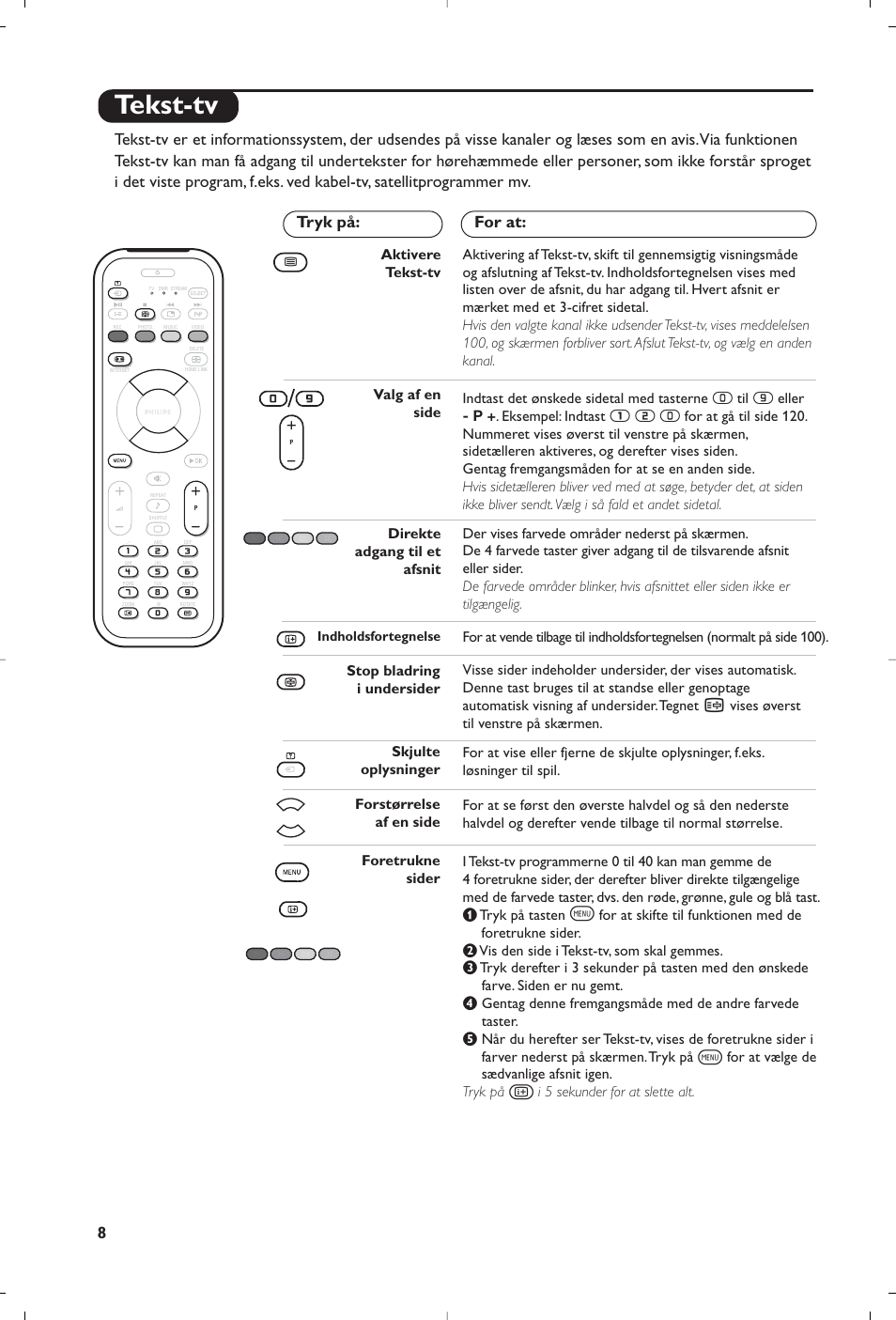 Tekst-tv, У т с | Philips Streamium Flat TV User Manual | Page 70 / 136