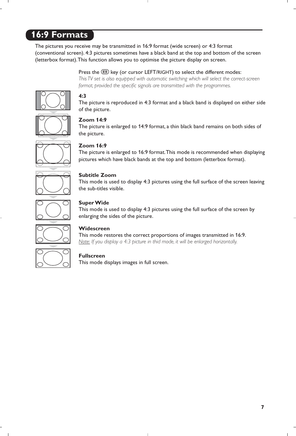 9 formats | Philips Streamium Flat TV User Manual | Page 9 / 136