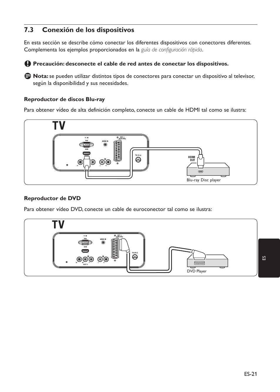 3 conexión de los dispositivos | Philips TV LCD User Manual | Page 24 / 32