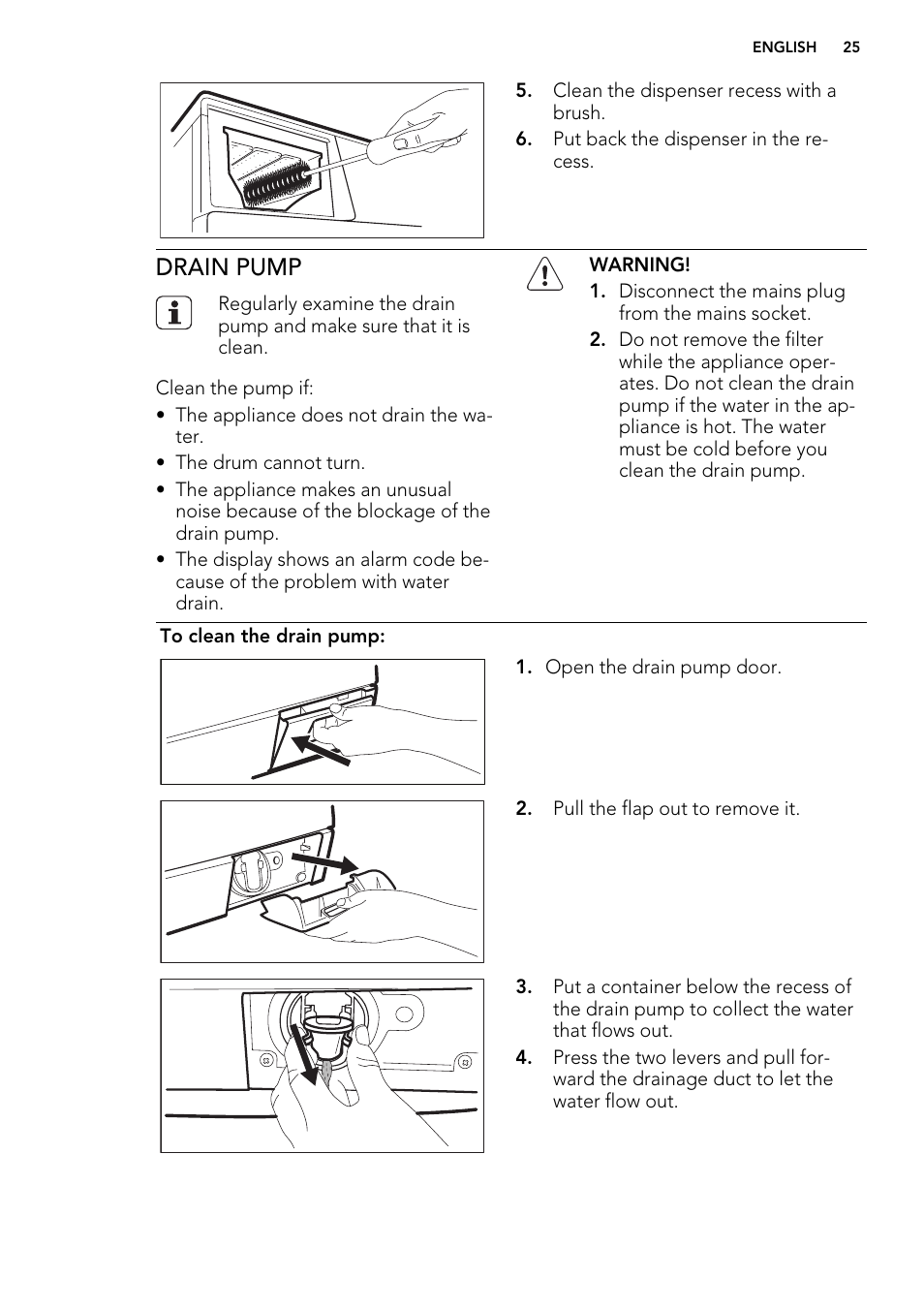 Drain pump | AEG L 98699 FL User Manual | Page 25 / 40