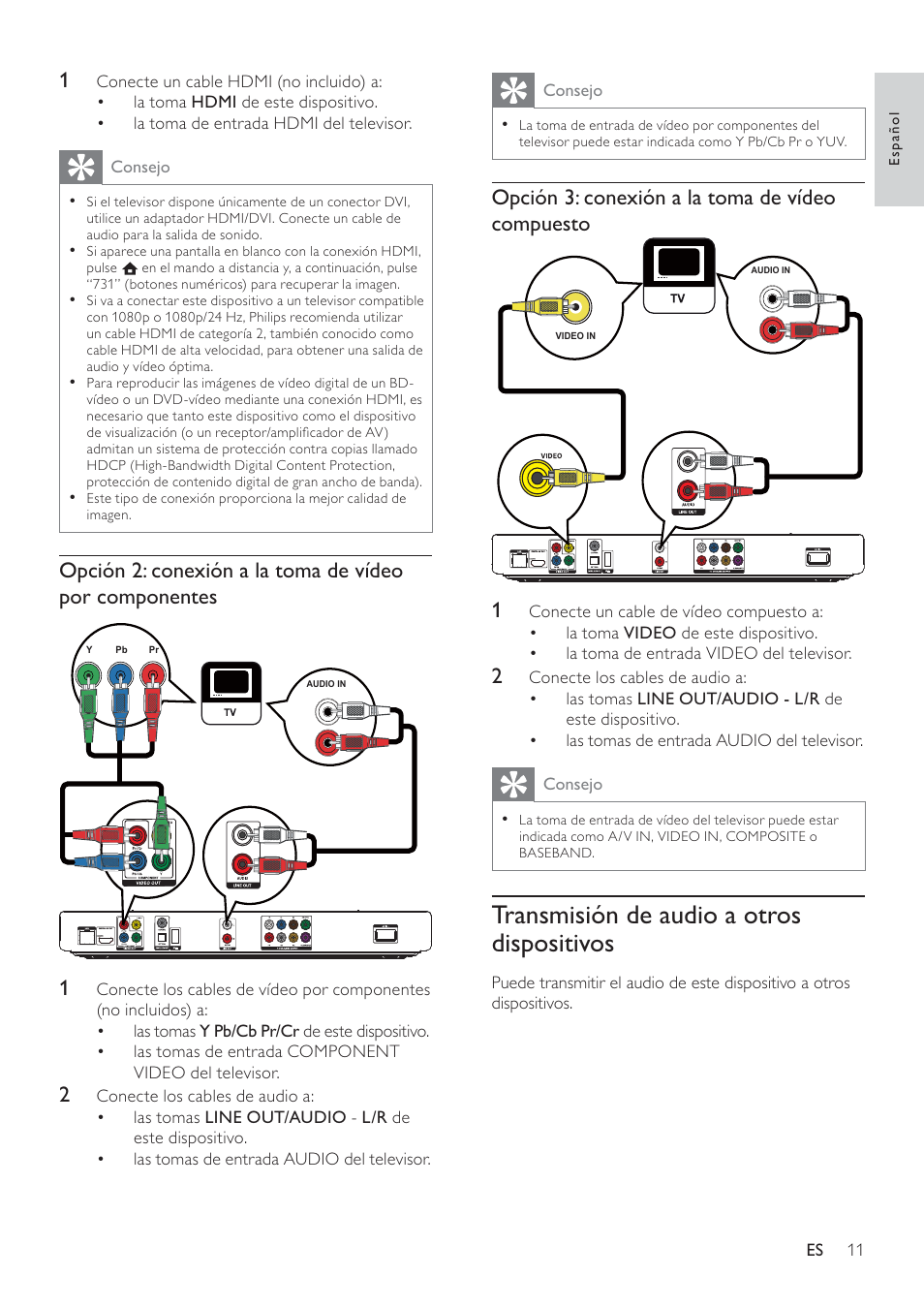 Philips 7000 series Reproductor de Blu-ray Disc User Manual | Page 11 / 57