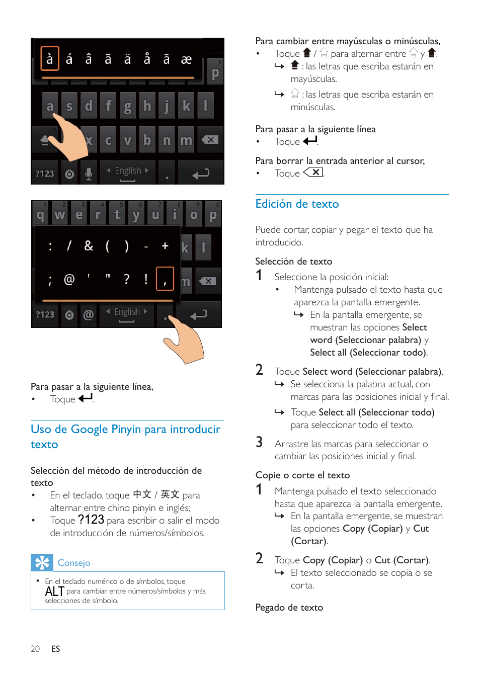 Philips GoGEAR Mini tableta con Android™ User Manual | Page 20 / 76