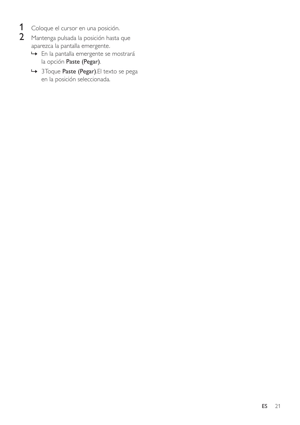Uso de google pinyin para introducir texto, Edición de texto | Philips GoGEAR Mini tableta con Android™ User Manual | Page 21 / 76