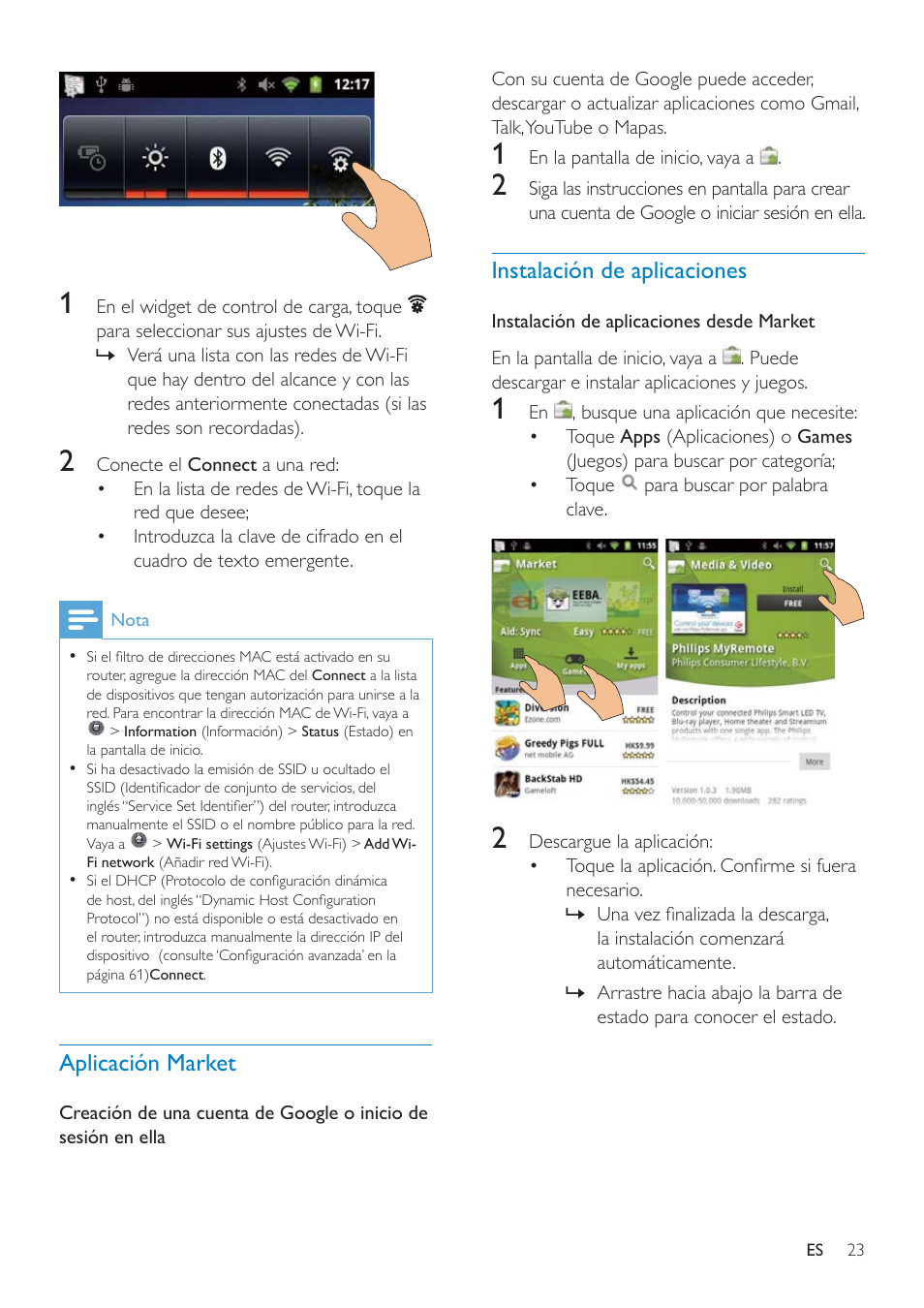 Philips GoGEAR Mini tableta con Android™ User Manual | Page 23 / 76