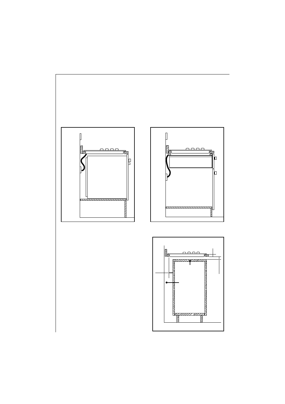 12 building over a kitchen unit with door, Building over a cupboard or drawer | AEG 111 K - W/D/G User Manual | Page 16 / 20