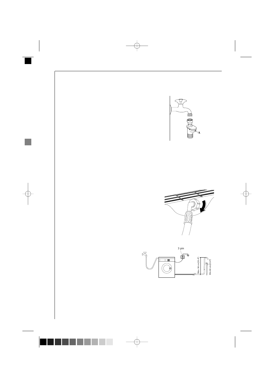 Water inlet (cold water connection only), Water drainage | AEG LAVAMAT 16820 User Manual | Page 52 / 56