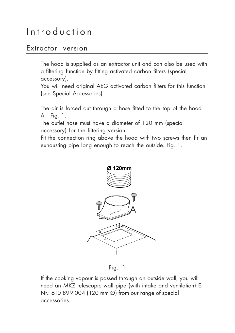 Extractor version | AEG DUNSTABZUGSHAUBE 825 D User Manual | Page 3 / 17