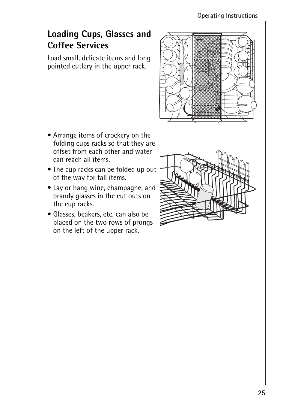 Loading cups, glasses and coffee services | AEG FAVORIT 88050 I User Manual | Page 25 / 56