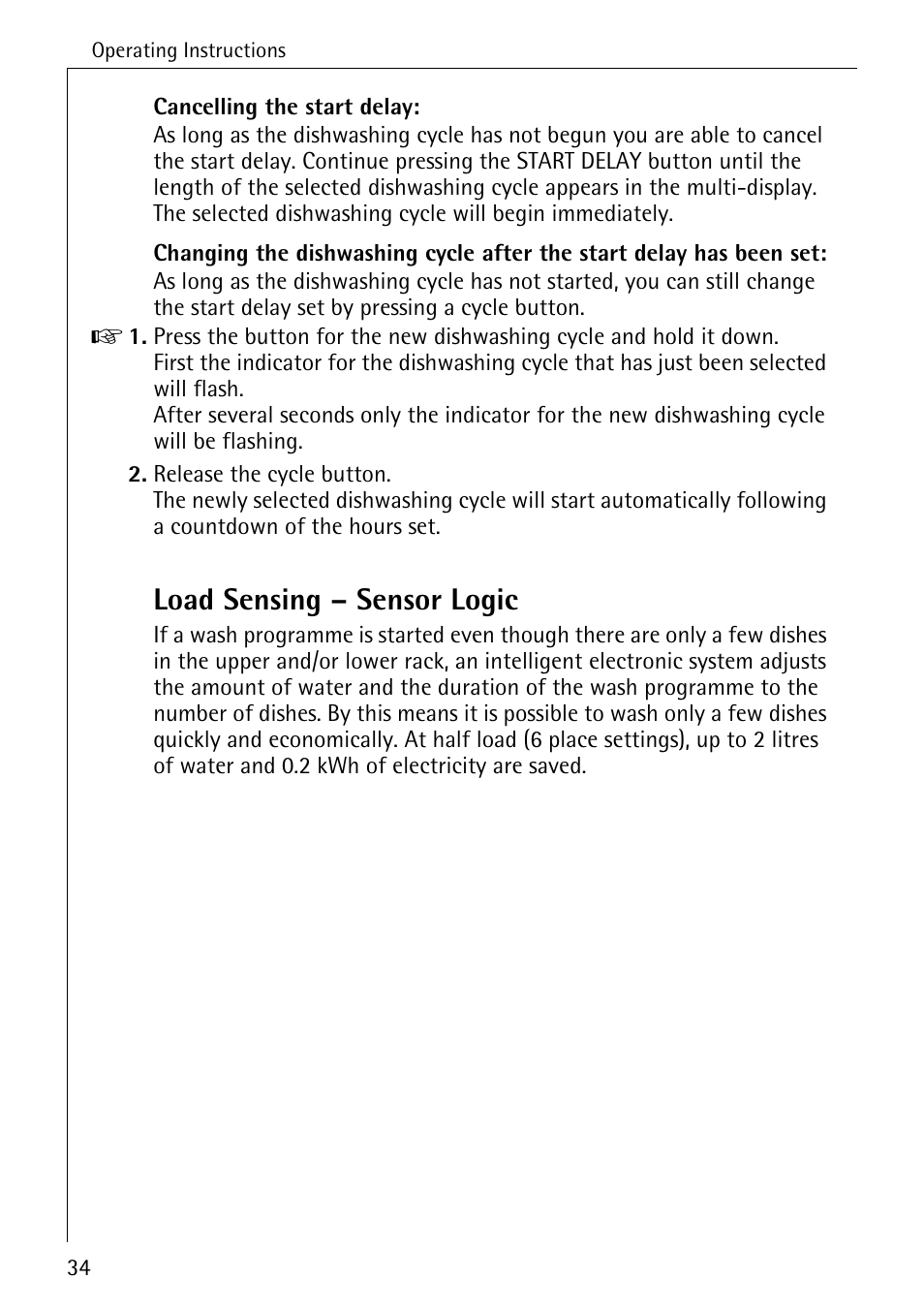 Load sensing – sensor logic | AEG FAVORIT 88050 I User Manual | Page 34 / 56