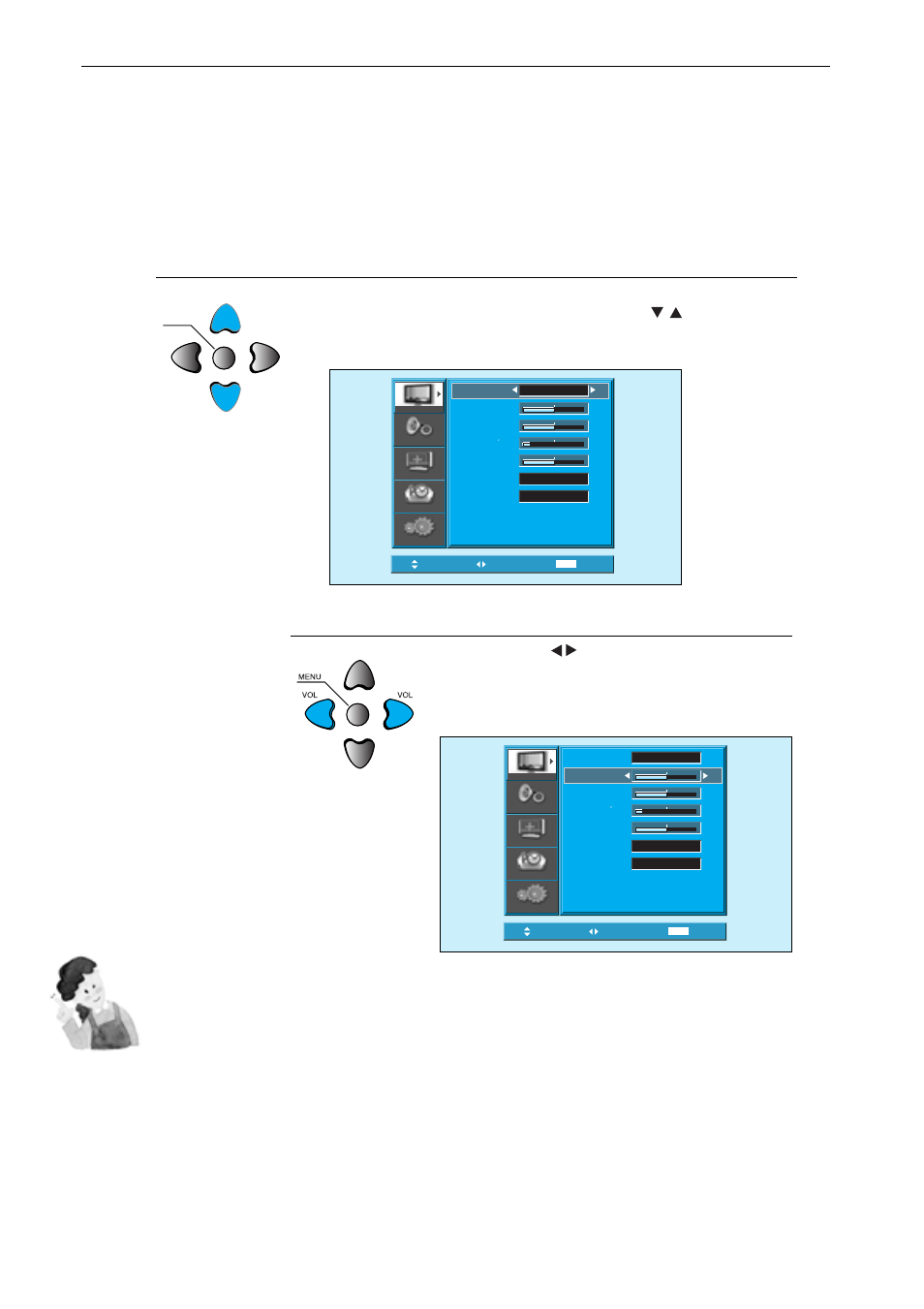 Observaciones, Para seleccionar un elemento de ajuste específico | Philips Monitor de plasma User Manual | Page 33 / 59