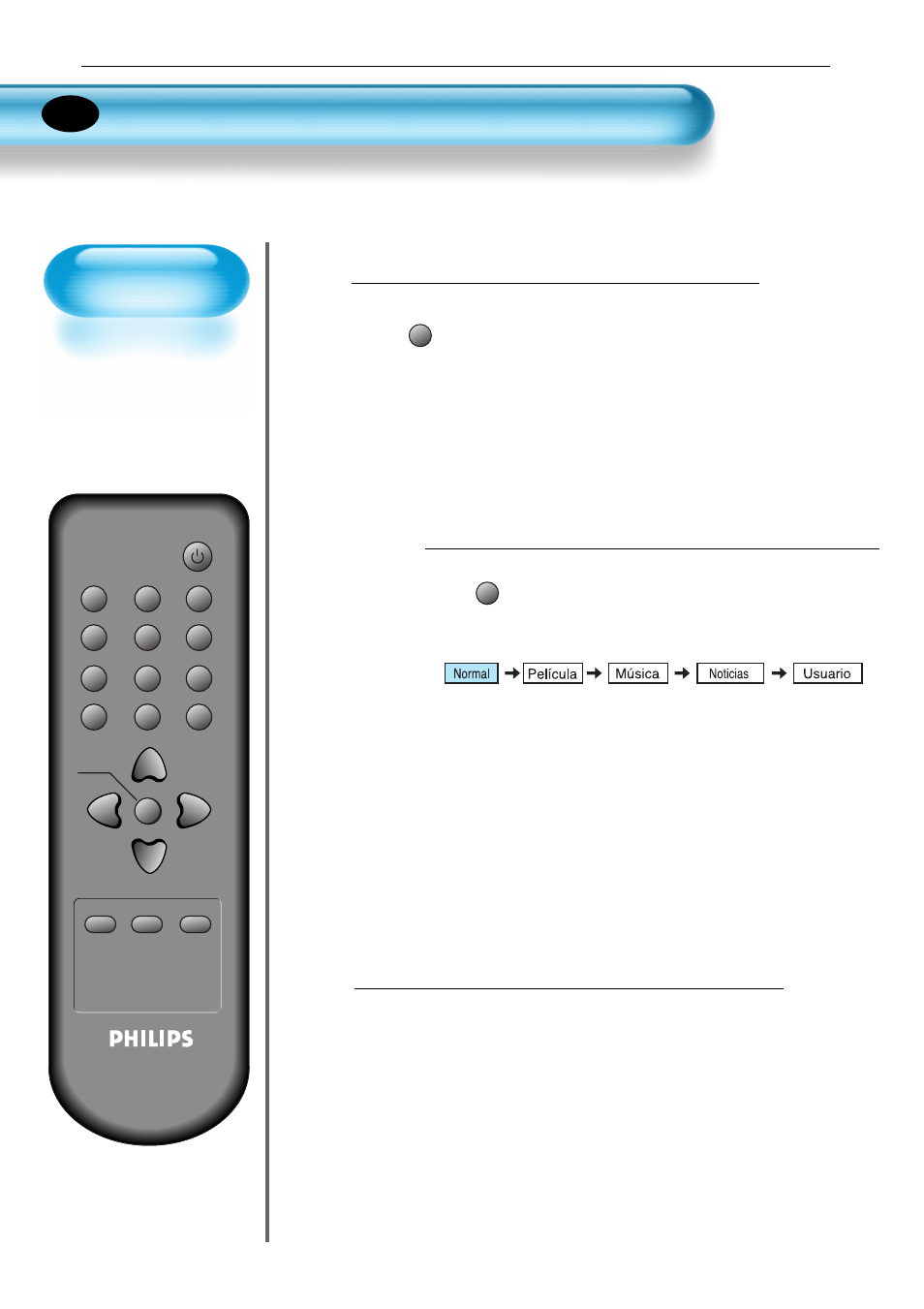 Ajuste del modo automático de sonido, Premere il pulsante “s.mode, Cada vez que pulse el botón cambiará el modo | El menú desaparecerá | Philips Monitor de plasma User Manual | Page 41 / 59