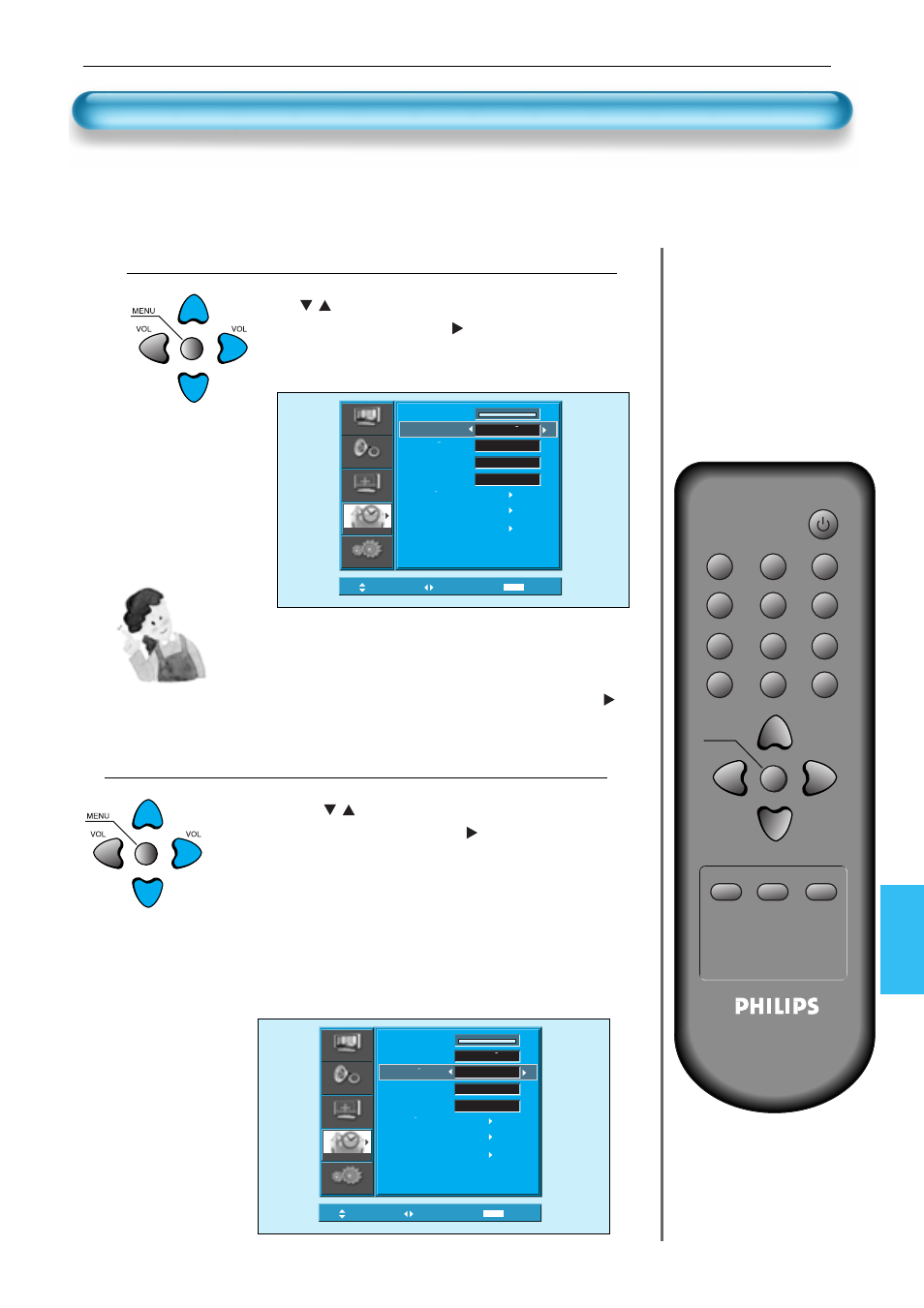 Configuración del bloqueo para niños, Observaciones, Seleccione el idioma con los botones de “language | Seleccione [language (idioma)] con los botones de | Philips Monitor de plasma User Manual | Page 48 / 59