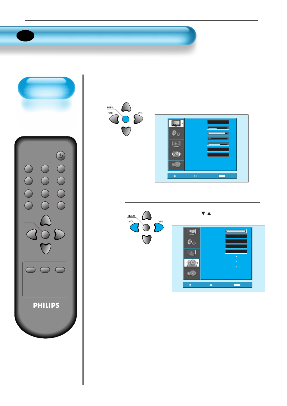 Mgdi plus, Meta genuine digitalimage), Pulse el botón menú | Seleccione features (caracte.), Aparecerá la pantalla del siguiente menú | Philips Monitor de plasma User Manual | Page 49 / 59