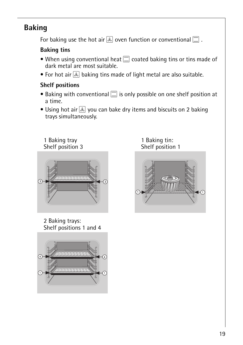 Baking | AEG COMPETENCE E3000-1 User Manual | Page 19 / 44