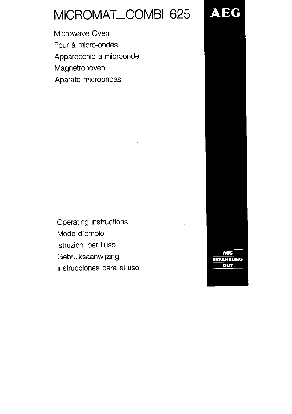 AEG MICROMAT 625 User Manual | 40 pages