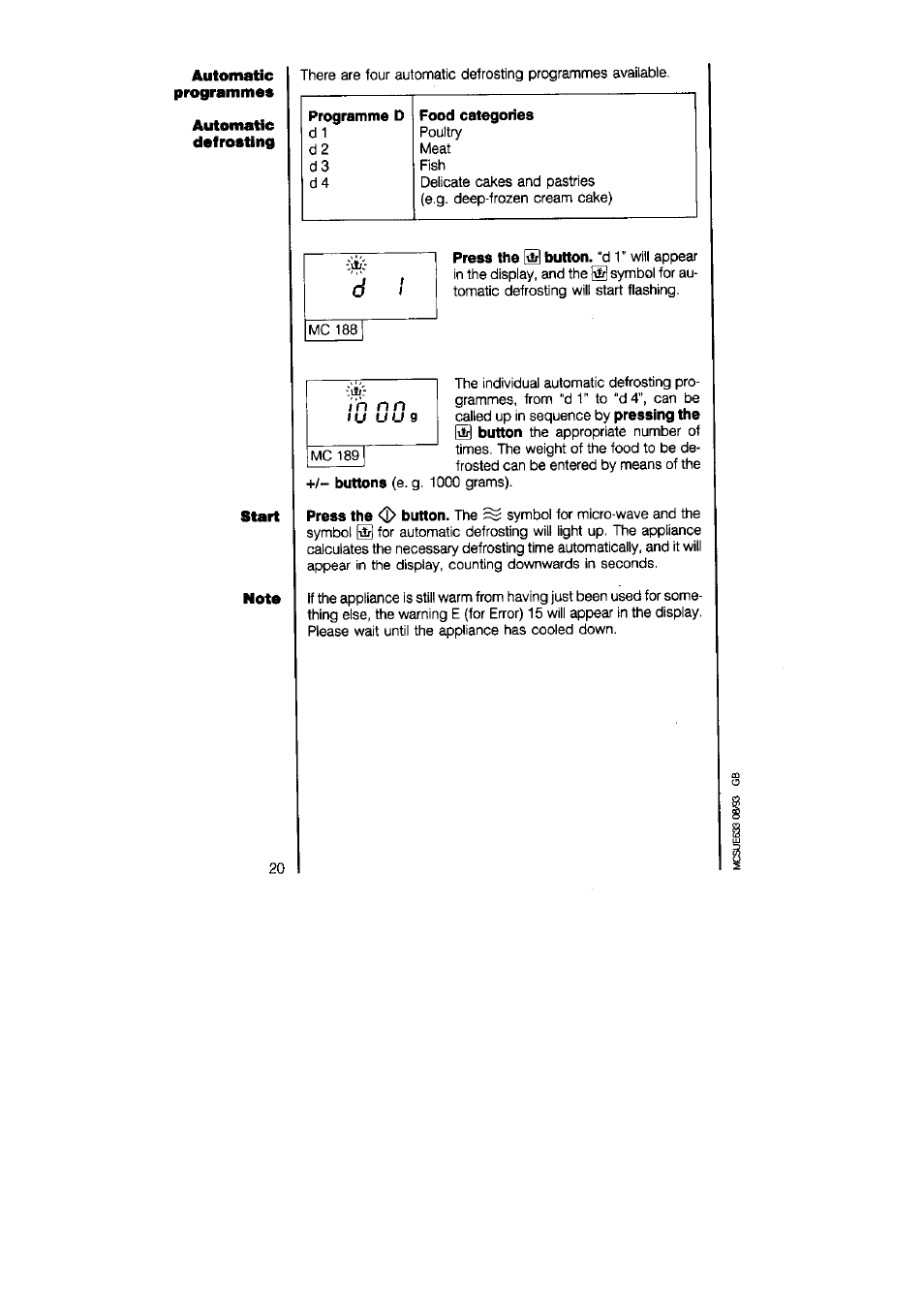 AEG MICROMAT 625 User Manual | Page 20 / 40
