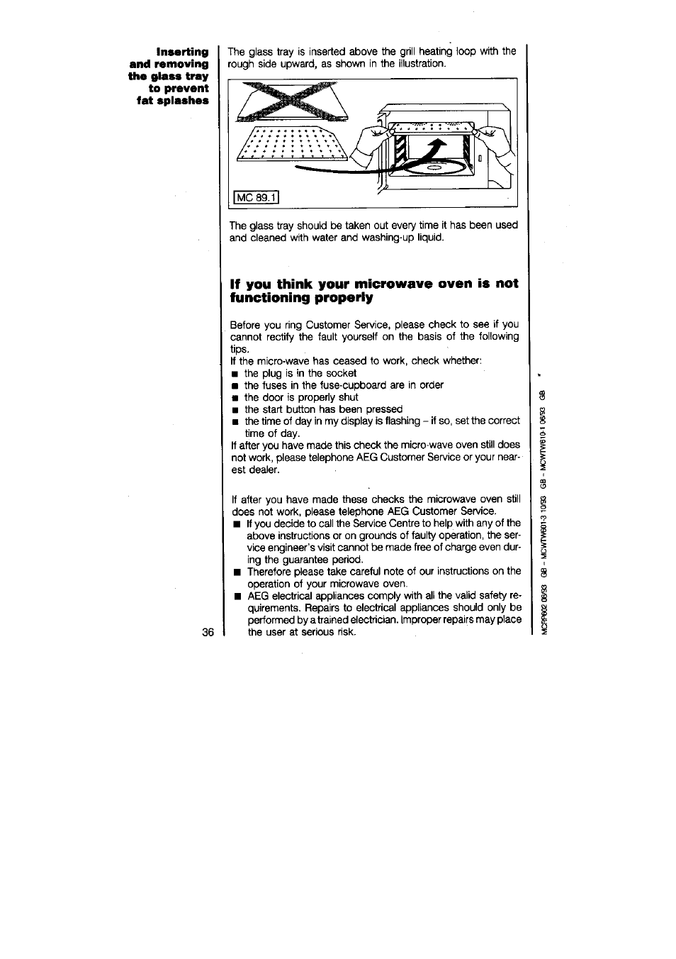 AEG MICROMAT 625 User Manual | Page 36 / 40