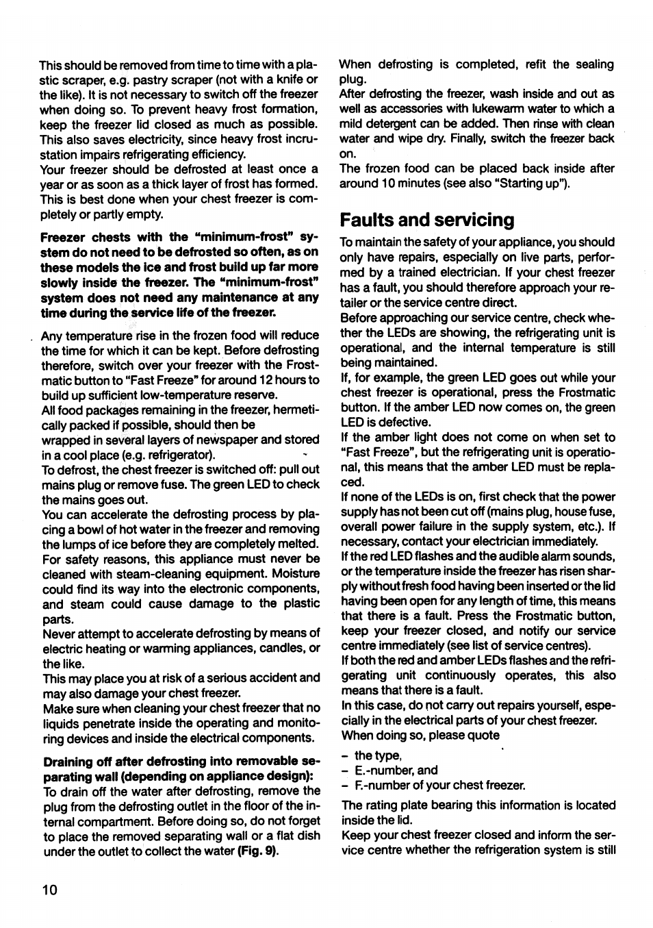 Faults and servicing | AEG OKO_ARCTIS 2682 GT User Manual | Page 10 / 12