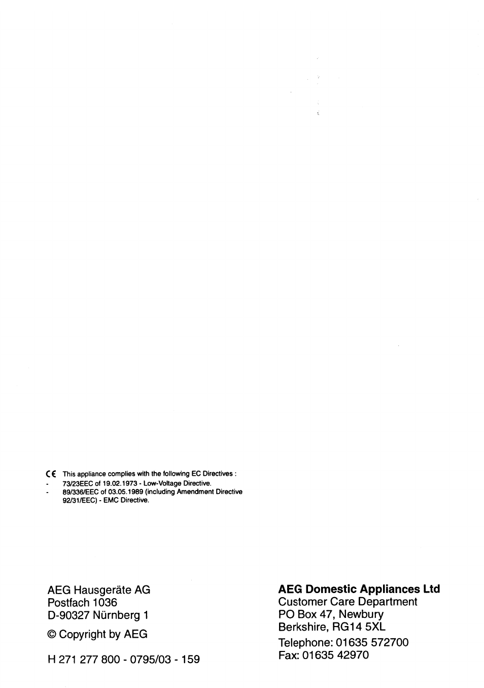 Aeg domestic appliances ltd | AEG OKO_ARCTIS 2682 GT User Manual | Page 12 / 12
