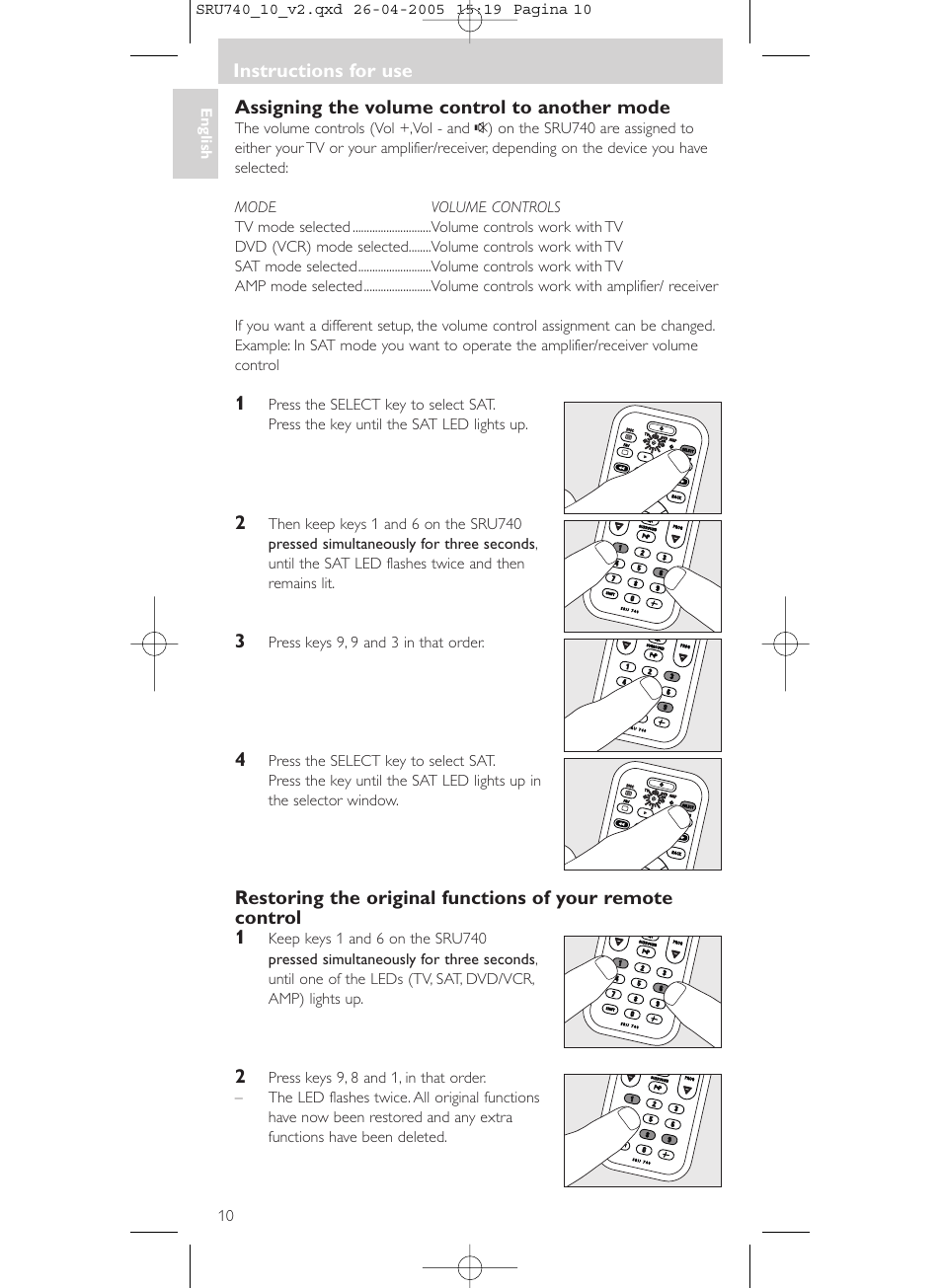 Philips Mando a distancia universal User Manual | Page 10 / 116