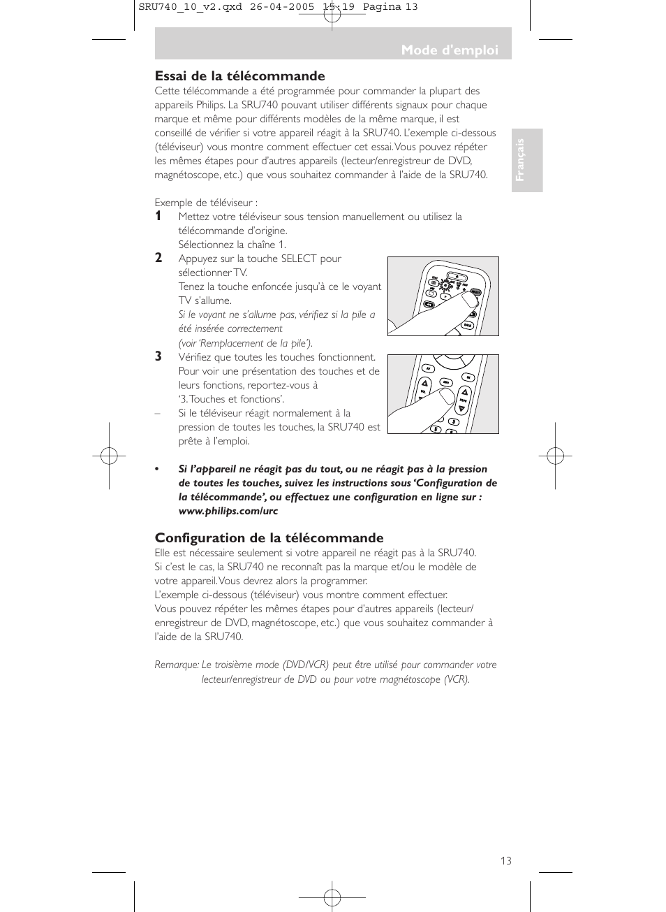 Philips Mando a distancia universal User Manual | Page 13 / 116