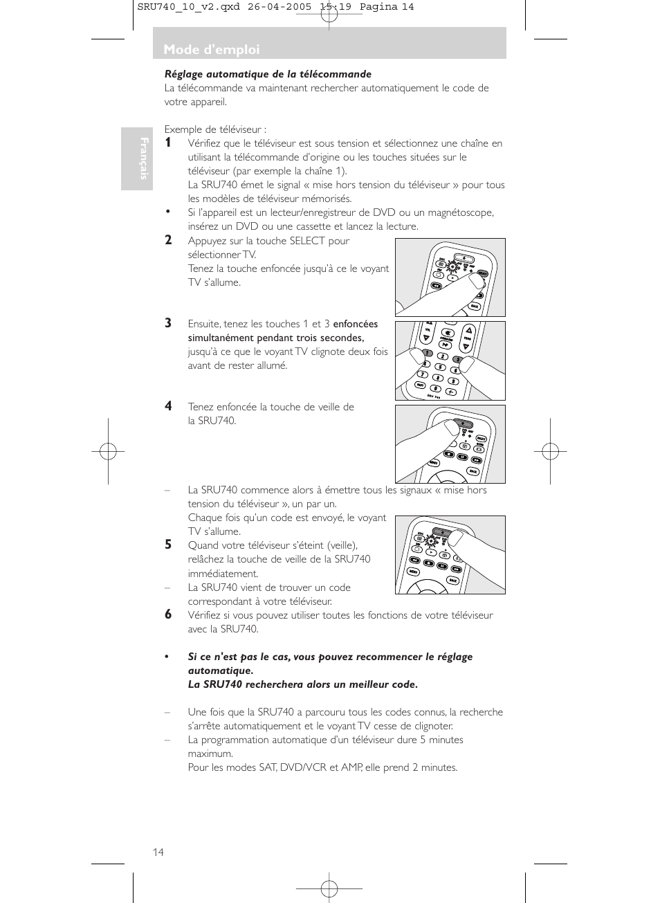 Philips Mando a distancia universal User Manual | Page 14 / 116