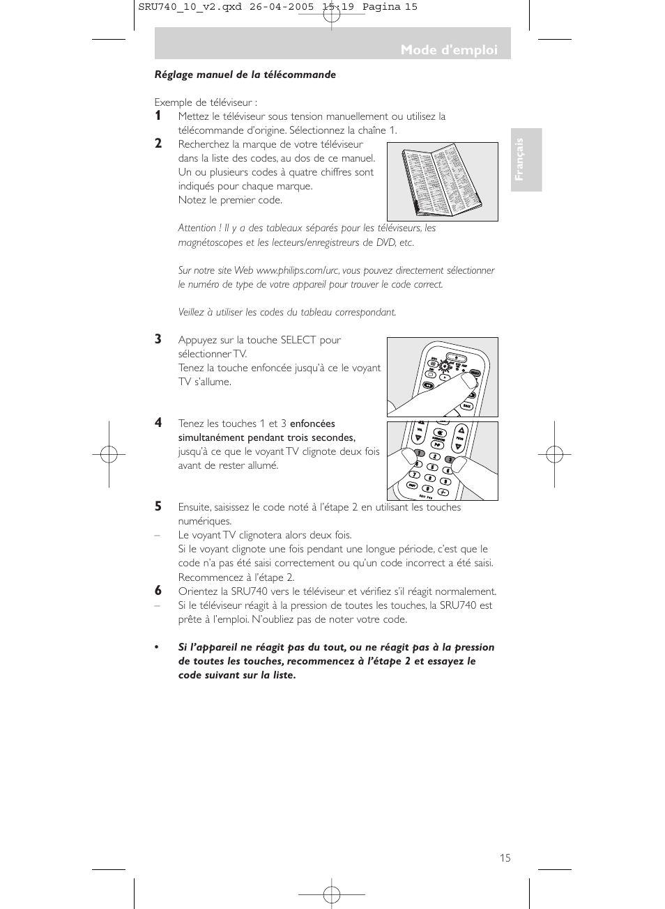 Philips Mando a distancia universal User Manual | Page 15 / 116