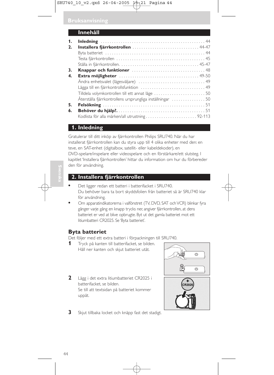 Philips Mando a distancia universal User Manual | Page 44 / 116