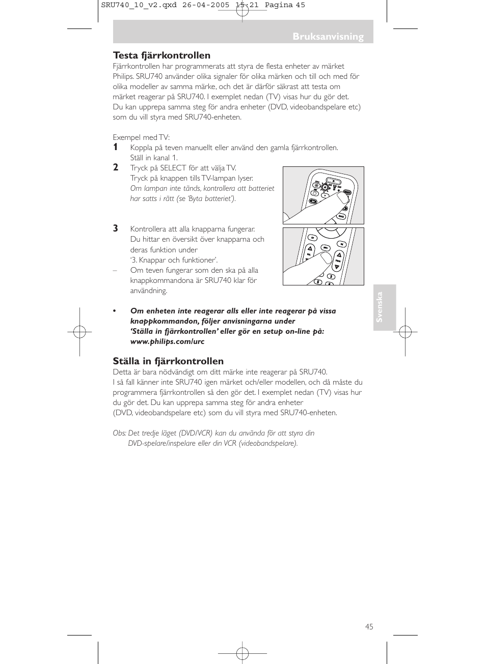 Philips Mando a distancia universal User Manual | Page 45 / 116