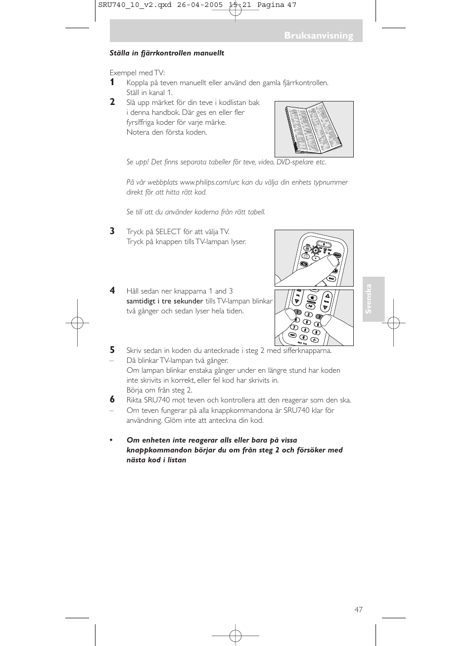 Philips Mando a distancia universal User Manual | Page 47 / 116