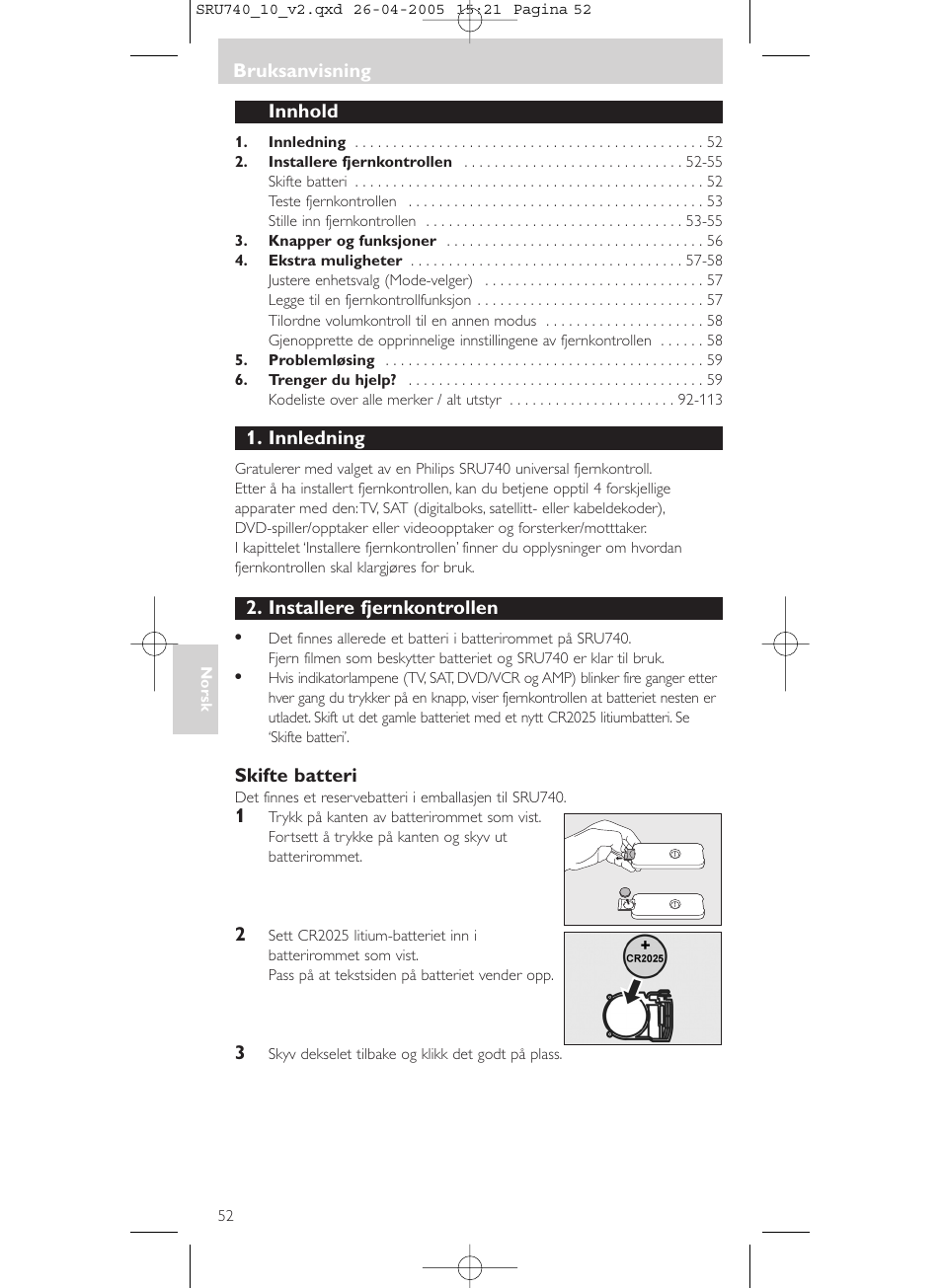Philips Mando a distancia universal User Manual | Page 52 / 116